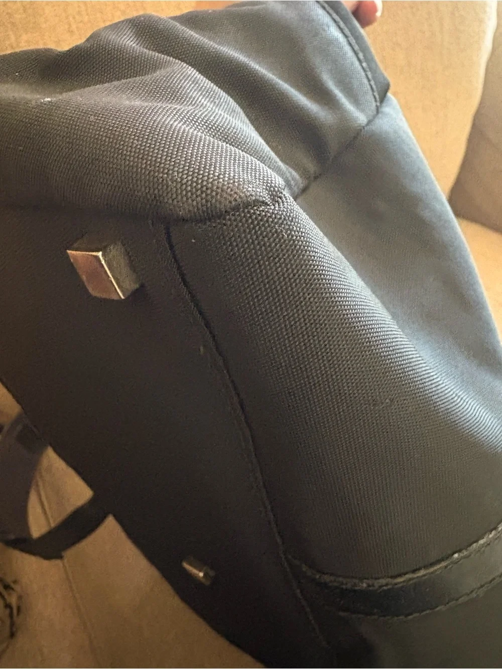 Vintage Gucci Black Nylon Briefcase with Leather Trim
